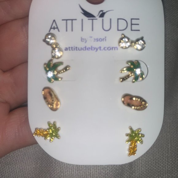 Attitude Tropical Theme Stud Earrings - Picture 3 of 3